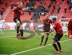 3. Liga - FC Ingolstadt 04 - SC Verl - Björn Paulsen (4, FCI) trictt zum 2:1 Tor Jubel Torwart Brüseke Robin (32 Verl) keine Chance, Ilmari Niskanen (22, FCI) Filip Bilbija (35, FCI)