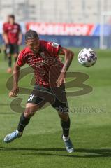 3. Fußball-Liga - Saison 2020/2021 - FC Ingolstadt 04 -  KFC Uerdingen - Justin Butler (#31,FCI) - Gino Fechner (#16 Uerdingen) - Foto: Meyer Jürgen