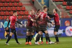 3. Liga - FC Ingolstadt 04 - SV Wiesbaden - Tor 1:0 Jubel Stefan Kutschke (30, FCI) mit Marc Stendera (10, FCI) Ilmari Niskanen (22, FCI) Marcel Gaus (19, FCI) Fatih Kaya (9, FCI) Dominik Franke (3 FCI)