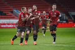 3. Liga - FC Ingolstadt 04 - SV Wiesbaden - Tor Marc Stendera (10, FCI) Jubel mit Ilmari Niskanen (22, FCI) Fatih Kaya (9, FCI) Stefan Kutschke (30, FCI)