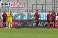 3. Fußball-Liga - Saison 2020/2021 - FC Ingolstadt 04 - SC Verl - Der 1:1 Ausgleichstreffer - Torwart Fabijan Buntic (#24,FCI)  - Thomas Keller (#27,FCI)  - Björn Paulsen (#4,FCI)  - Marcel Gaus (#19,FCI) - traurige Gesichter - - Foto: Meyer Jürgen