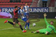 3. Liga - FC Ingolstadt 04 - 1. FC Magdeburg - Dennis Eckert Ayensa (7, FCI) Tor Jubel Siegtreffer überwindet Torwart Behrens Morten (1 Magdeburg)