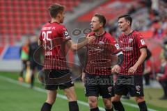 3. Liga - FC Ingolstadt 04 - SC Verl - Tor 1:0 Jubel Marcel Gaus (19, FCI) Thomas Keller (27, FCI) Filip Bilbija (35, FCI)