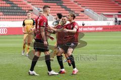 3. Liga - FC Ingolstadt 04 - Dynamo Dresden - Stefan Kutschke (30, FCI) Elfmeter, Tor Jubel 1:0 Siegtreffer, Filip Bilbija (35, FCI) Robin Krauße (23, FCI)