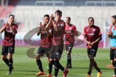 3. Fußball-Liga - Saison 2020/2021 - FC Ingolstadt 04 -  KFC Uerdingen - Abklatschen nach dem Spiel - Thomas Keller (#27,FCI)  - Foto: Meyer Jürgen