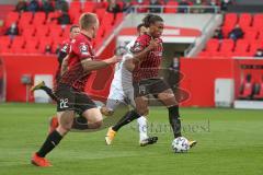 3. Fußball-Liga - Saison 2020/2021 - FC Ingolstadt 04 - SC Verl - Ganiggia Ginola Elva (#14,FCI)  - IImari Niskanen (#22,FCI) - Foto: Meyer Jürgen