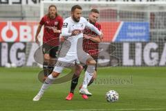 3. Fußball-Liga - Saison 2020/2021 - FC Ingolstadt 04 - SC Verl - Marc Stendera (#10,FCI) - Zlatko Janjic (#13 Verl) - Foto: Meyer Jürgen