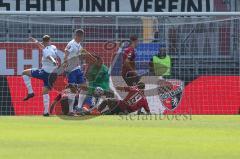 3. Fußball-Liga - Saison 2020/2021 - FC Ingolstadt 04 -  KFC Uerdingen - Torwart Fabijan Buntic (#24,FCI)  - Marcel Gaus (#19,FCI) - Foto: Meyer Jürgen