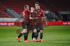 3. Liga - FC Ingolstadt 04 - SV Wiesbaden - Tor 3:1 Marc Stendera (10, FCI) Jubel, erstes Tor für FCI, mit Fatih Kaya (9, FCI) Ilmari Niskanen (22, FCI) Stefan Kutschke (30, FCI)