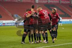 3. Liga - FC Ingolstadt 04 - F.C. Hansa Rostock - Tor Jubel 1:0 Siegtor, Merlin Röhl (34, FCI) mit Stefan Kutschke (30, FCI) Michael Heinloth (17, FCI) Caniggia Ginola Elva (14, FCI) Marcel Gaus (19, FCI)