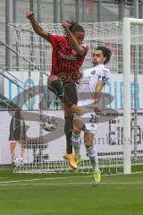 3. Fußball-Liga - Saison 2020/2021 - FC Ingolstadt 04 - SpVgg Unterhaching - Ganiggia Ginola Elva (#14,FCI)  - Markus Schwabl (#23 Unterhaching) - Foto: Meyer Jürgen