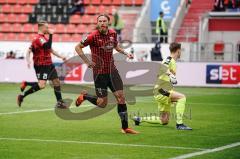 3. Liga - FC Ingolstadt 04 - SC Verl - Björn Paulsen (4, FCI) trictt zum 2:1 Tor Jubel Torwart Brüseke Robin (32 Verl) keine Chance