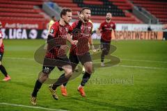 3. Liga - FC Ingolstadt 04 - SV Wiesbaden - Tor JUbel Marcel Gaus (19, FCI) Fatih Kaya (9, FCI)