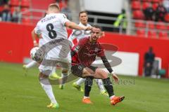 3. Fußball-Liga - Saison 2020/2021 - FC Ingolstadt 04 - SpVgg Unterhaching - Fatih Kaya (#9,FCI)  - Max Dombrowka (#8 Unterhaching) - Foto: Meyer Jürgen