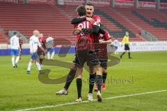 3. Liga - FC Ingolstadt 04 - F.C. Hansa Rostock - Tor Jubel 1:0 Merlin Röhl (34, FCI) mit Stefan Kutschke (30, FCI)