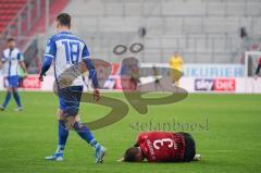 3. Liga - FC Ingolstadt 04 - 1. FC Magdeburg - Dominik Franke (3 FCI) verletzt sich und muss raus getragen werden