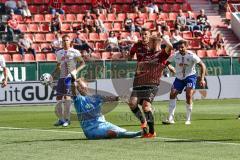 3. Liga - FC Ingolstadt 04 - KFC Uerdingen 05 - Maximilian Beister (11, FCI) überwindet Königshofer Lukas (1 KFC) und erzielt das 1:0 Tor Jubel