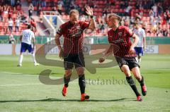 3. Liga - FC Ingolstadt 04 - KFC Uerdingen 05 - Tor Jubel Maximilian Beister (11, FCI) und Filip Bilbija (35, FCI)