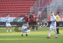 3. Liga - FC Ingolstadt 04 - MSV Duisburg - Spiel ist aus, 2:1 Sie für Ingolstadt, Michael Heinloth (17, FCI) Stefan Kutschke (30, FCI) Thomas Keller (27, FCI) Ilmari Niskanen (22, FCI), Enttäuschung bei Duisburg, Vincent Gembalies (26 MSV) Dominik Schmid