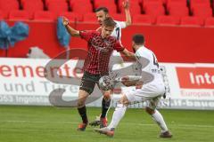 3. Fußball-Liga - Saison 2020/2021 - FC Ingolstadt 04 - SC Verl - Filip Bilbija (#35,FCI)  - Daniel Mikic (#4 Verl) - Foto: Meyer Jürgen