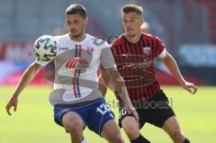 3. Fußball-Liga - Saison 2020/2021 - FC Ingolstadt 04 -  KFC Uerdingen - Stefan Kutschke (#30,FCI)  - Stefan Velkow (#13 Uerdingen) - Foto: Meyer Jürgen