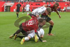 3. Fußball-Liga - Saison 2020/2021 - FC Ingolstadt 04 - SpVgg Unterhaching - Marcel Gaus (#19,FCI) - Björn Paulsen (#4,FCI)  - Foto: Meyer Jürgen