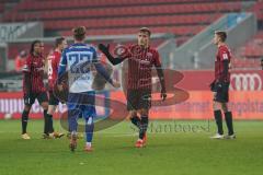 3. Liga - FC Ingolstadt 04 - 1. FC Magdeburg - Spiel ist aus Sieg 1:0, Dennis Eckert Ayensa (7, FCI) mit Jacobsen Thore (22 Magdeburg)