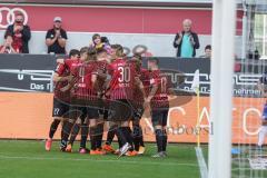 3. Liga - FC Ingolstadt 04 - KFC Uerdingen 05 - Tor Jubel 2:0 durch Caniggia Ginola Elva (14, FCI) mit Stefan Kutschke (30, FCI) Björn Paulsen (4, FCI) Michael Heinloth (17, FCI) Thomas Keller (27, FCI)