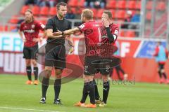 3. Fußball-Liga - Saison 2020/2021 - FC Ingolstadt 04 - SpVgg Unterhaching - Gelbe Karte für Beister Maximilian (#11,FCI) - Foto: Meyer Jürgen