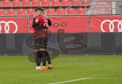 3. Liga - FC Ingolstadt 04 - MSV Duisburg - Tor Jubel 2:1 Thomas Keller (27, FCI) mit Dennis Eckert Ayensa (7, FCI)