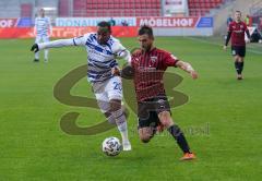 3. Liga - FC Ingolstadt 04 - MSV Duisburg - Leroy-Jacques Mickels (20 MSV) Robin Krauße (23, FCI)