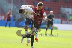 3. Fußball-Liga - Saison 2020/2021 - FC Ingolstadt 04 -  KFC Uerdingen - Stefan Kutschke (#30,FCI)  - Stefan Velkow (#13 Uerdingen) - Foto: Meyer Jürgen