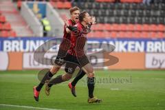 3. Liga - FC Ingolstadt 04 - SC Verl - Tor 1:0 Jubel Marcel Gaus (19, FCI) Filip Bilbija (35, FCI)