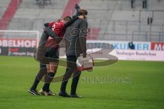 3. Liga - FC Ingolstadt 04 - 1. FC Magdeburg - Dominik Franke (3 FCI) verletzt sich und muss raus getragen werden