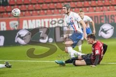 3. Liga - FC Ingolstadt 04 - F.C. Hansa Rostock - Thomas Keller (27, FCI) Damian Roßbach (4 Rostock)