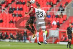 3. Fußball-Liga - Saison 2020/2021 - FC Ingolstadt 04 - SC Verl - Ganiggia Ginola Elva (#14,FCI)  - Julian Stöckner (#23 Verl) - Foto: Meyer Jürgen