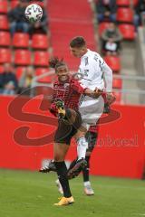 3. Fußball-Liga - Saison 2020/2021 - FC Ingolstadt 04 - SpVgg Unterhaching - Ganiggia Ginola Elva (#14,FCI)  - Christoph Greger (#15 Unterhaching) - Foto: Meyer Jürgen