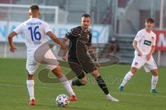 3. Fußball-Liga - Saison 2020/2021 - Testspiel -FC Ingolstadt 04 - 1. FC Heidenheim - Maximilian Wolfram (#8,FCI)  - Kevin Sessa (#16 Heidenheim) - Foto: Meyer Jürgen