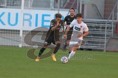 3. Fußball-Liga - Saison 2020/2021 - Testspiel -FC Ingolstadt 04 - 1. FC Heidenheim - Jalen Hawkins (#20,FCI)  - Gianni Mollo (#38 Heidenheim) - Foto: Meyer Jürgen