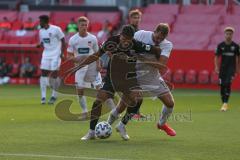 3. Fußball-Liga - Saison 2020/2021 - Testspiel -FC Ingolstadt 04 - 1. FC Heidenheim - Justin Butler (#31,FCI) - Jonas Föhrenbach (#19 Heidenheim) - Foto: Meyer Jürgen