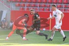 3. Fußball-Liga - Saison 2020/2021 - Testspiel -FC Ingolstadt 04 - 1. FC Heidenheim - Meikis Fabio (#33,FCI) - Kevin Ibrahim Torwart (#39 Heidenheim) - Foto: Meyer Jürgen