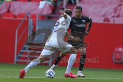 3. Fußball-Liga - Saison 2020/2021 - Testspiel -FC Ingolstadt 04 - 1. FC Heidenheim - Justin Butler (#31,FCI) - Jonas Föhrenbach (#19 Heidenheim) - Foto: Meyer Jürgen