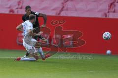 3. Fußball-Liga - Saison 2020/2021 - Testspiel -FC Ingolstadt 04 - 1. FC Heidenheim - Justin Butler (#31,FCI) - Jonas Föhrenbach (#19 Heidenheim) - Foto: Meyer Jürgen