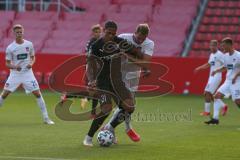 3. Fußball-Liga - Saison 2020/2021 - Testspiel -FC Ingolstadt 04 - 1. FC Heidenheim - Justin Butler (#31,FCI) - Jonas Föhrenbach (#19 Heidenheim) - Foto: Meyer Jürgen