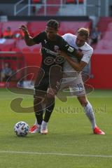 3. Fußball-Liga - Saison 2020/2021 - Testspiel -FC Ingolstadt 04 - 1. FC Heidenheim - Justin Butler (#31,FCI) - Jonas Föhrenbach (#19 Heidenheim) - Foto: Meyer Jürgen