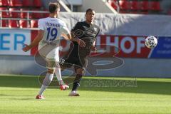 3. Fußball-Liga - Saison 2020/2021 - Testspiel -FC Ingolstadt 04 - 1. FC Heidenheim - Justin Butler (#31,FCI) - Jonas Föhrenbach (#19 Heidenheim) - Foto: Meyer Jürgen