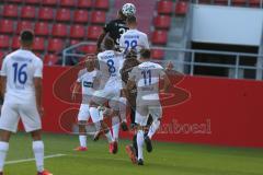 3. Fußball-Liga - Saison 2020/2021 - Testspiel -FC Ingolstadt 04 - 1. FC Heidenheim - Justin Butler (#31,FCI) - Melvin Ramusovic (#28 Heidenheim) - Foto: Meyer Jürgen