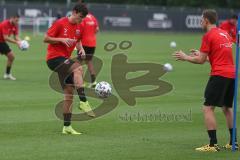 3. Fußball-Liga - Saison 2020/2021 - FC Ingolstadt 04 - Trainingsauftakt - Thomas Keller (#27,FCI)  -  Marcel Gaus (#19,FCI)  - Foto: Meyer Jürgen