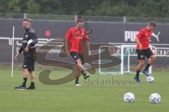 3. Fußball-Liga - Saison 2020/2021 - FC Ingolstadt 04 - Trainingsauftakt - Chef-Trainer Tomas Oral (FCI) - Jonatan Kotzke (#25,FCI) - Foto: Meyer Jürgen