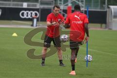 3. Fußball-Liga - Saison 2020/2021 - FC Ingolstadt 04 - Trainingsauftakt - Peter Kurzweg (#16,FCI)  - #mit Frederic Ananou (#2,FCI) - Foto: Meyer Jürgen